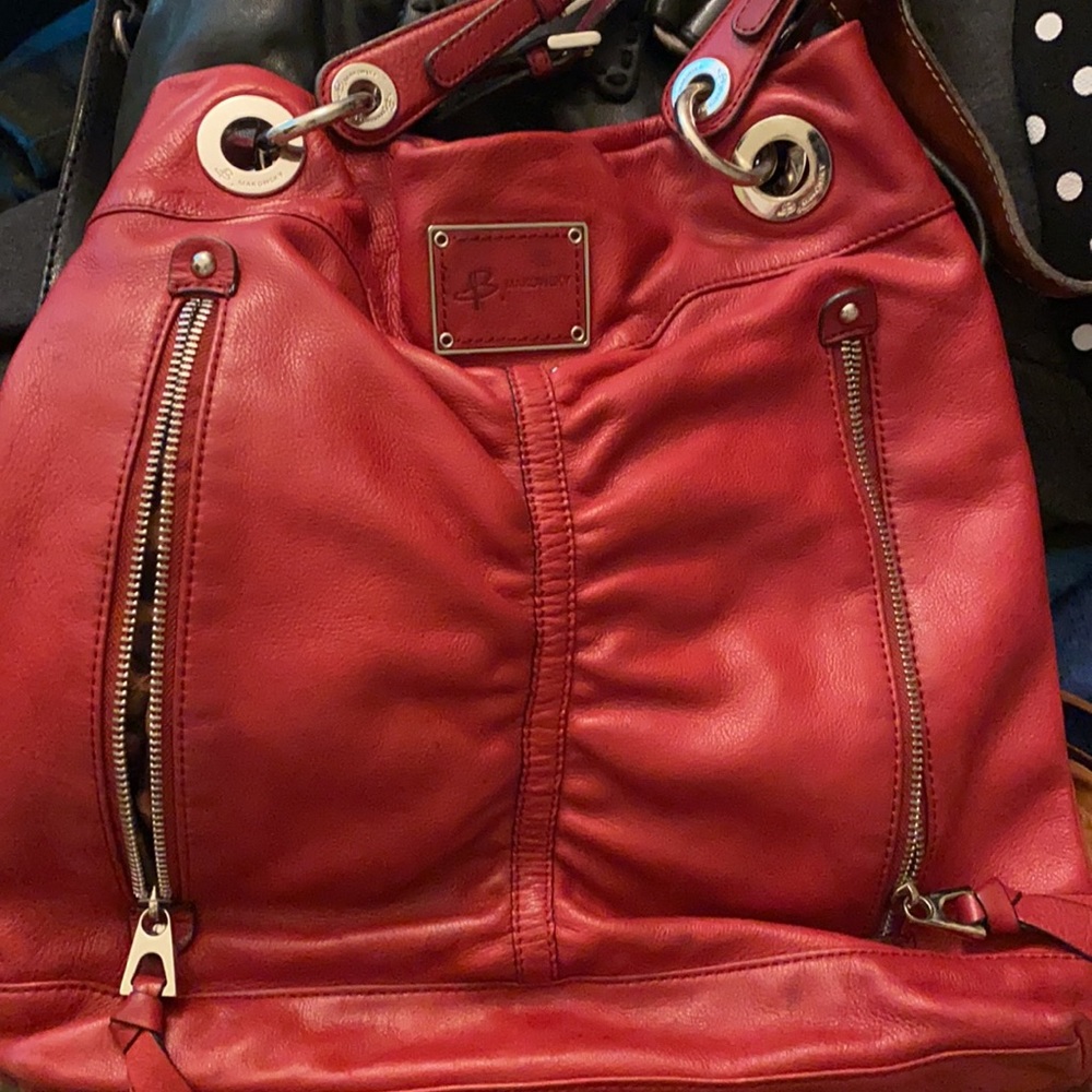 B.makowsky red leather purse